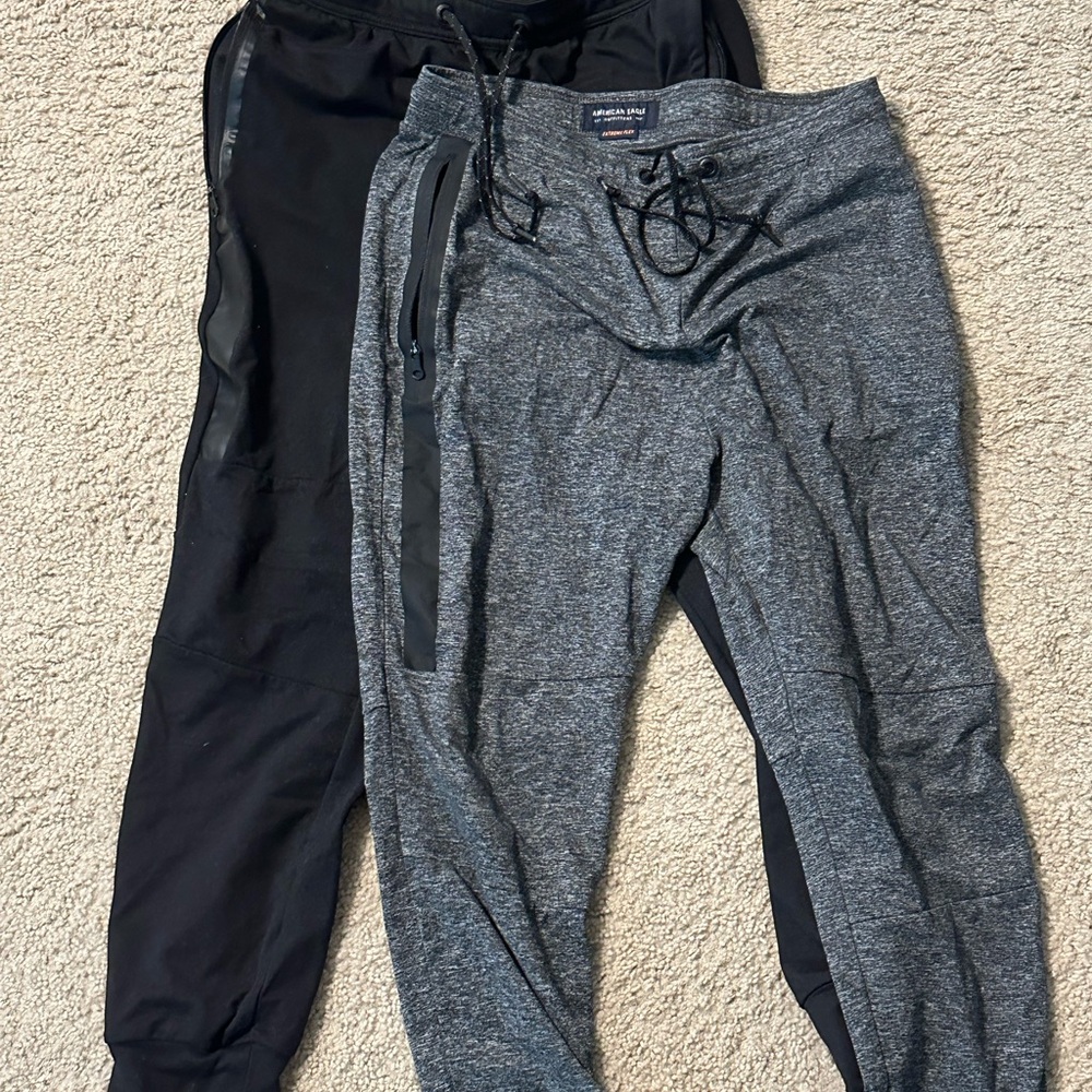 American Eagle Outfitters Black and Gray Joggers